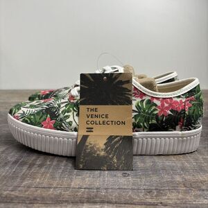 TOMS Women's SZ 5.5 Venice Collection Cordones Indio Multi Floral Canvas Sneaker